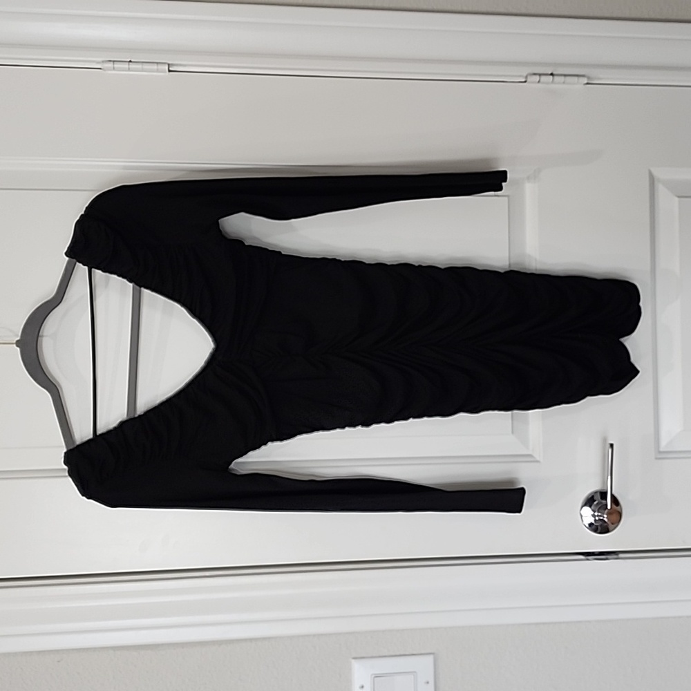 Forever 21 Black Runched Bodycon Dress, Size Small, NWT